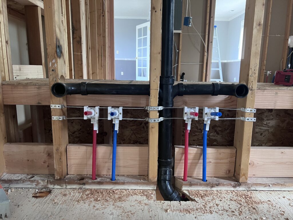 bathroom water pipes installation